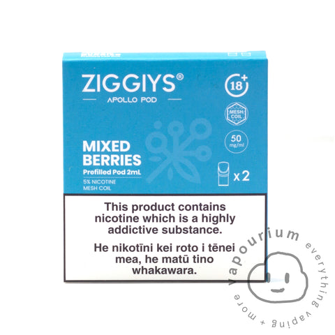 Ziggiys Apollo Prefilled Replacement Pods - 2 Pack - Mixed Berries - Vapourium, Buy Vape NZ, Ecig, Vape Pens, Ejuice/Eliquid, Christchurch, Dunedin, Timaru