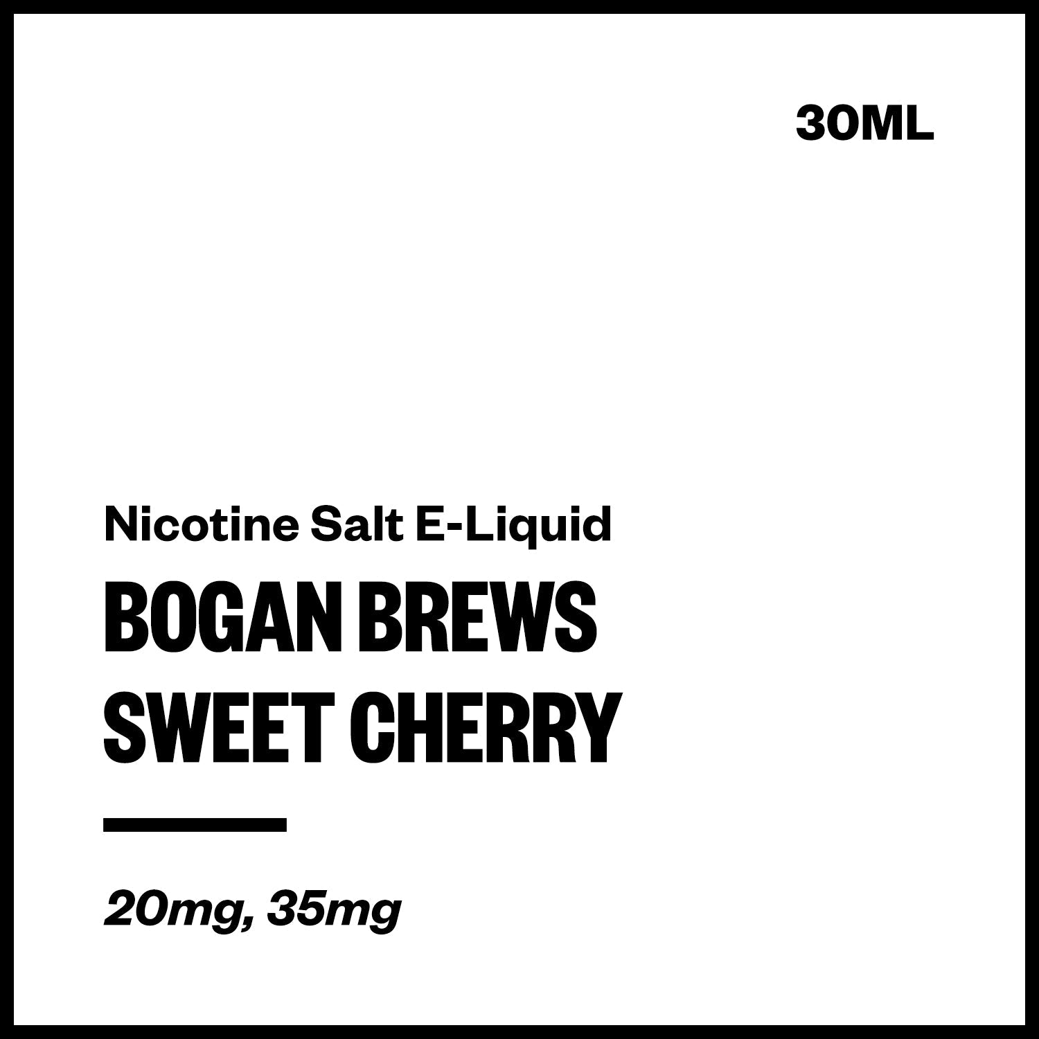 Bogan Brews - Sweet Cherry (Nic Salt E-Liquids 30ml) | Vapourium NZ