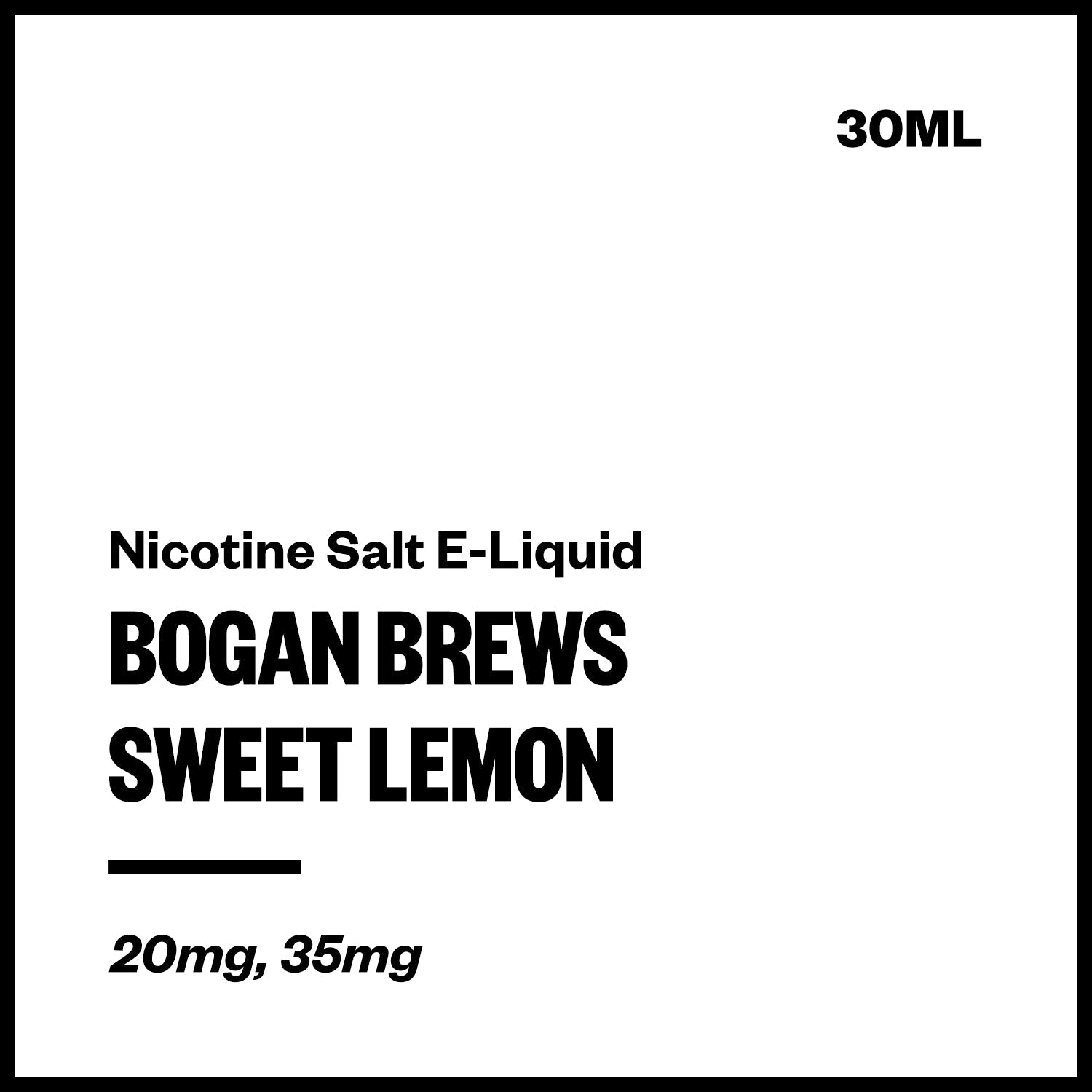 Bogan Brews - Sweet Lemon (Nic Salt E-Liquids 30ml) | Vapourium NZ