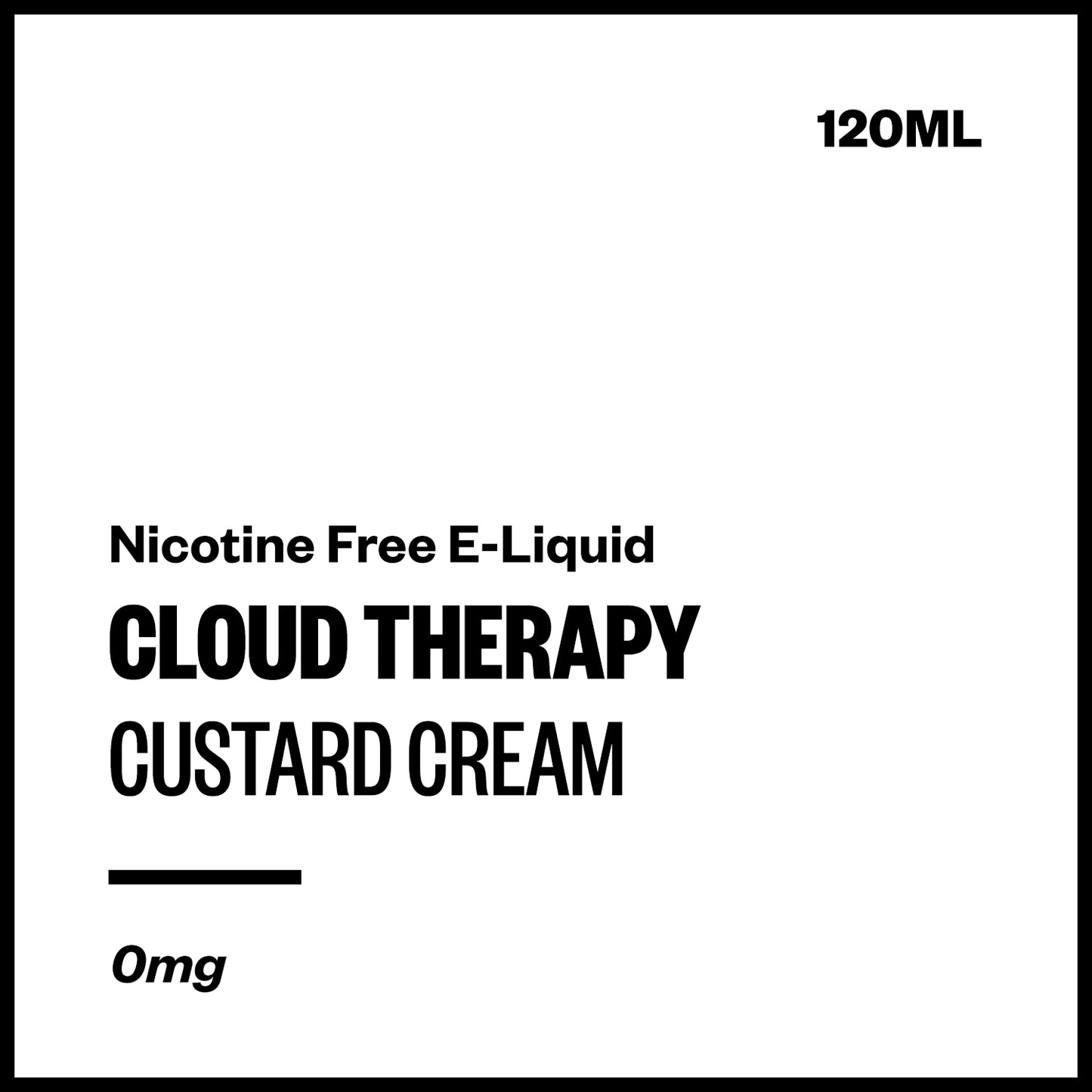 Cloud Therapy - Custard Cream (Nicotine Free E-Liquid 120ml) | Vapourium NZ