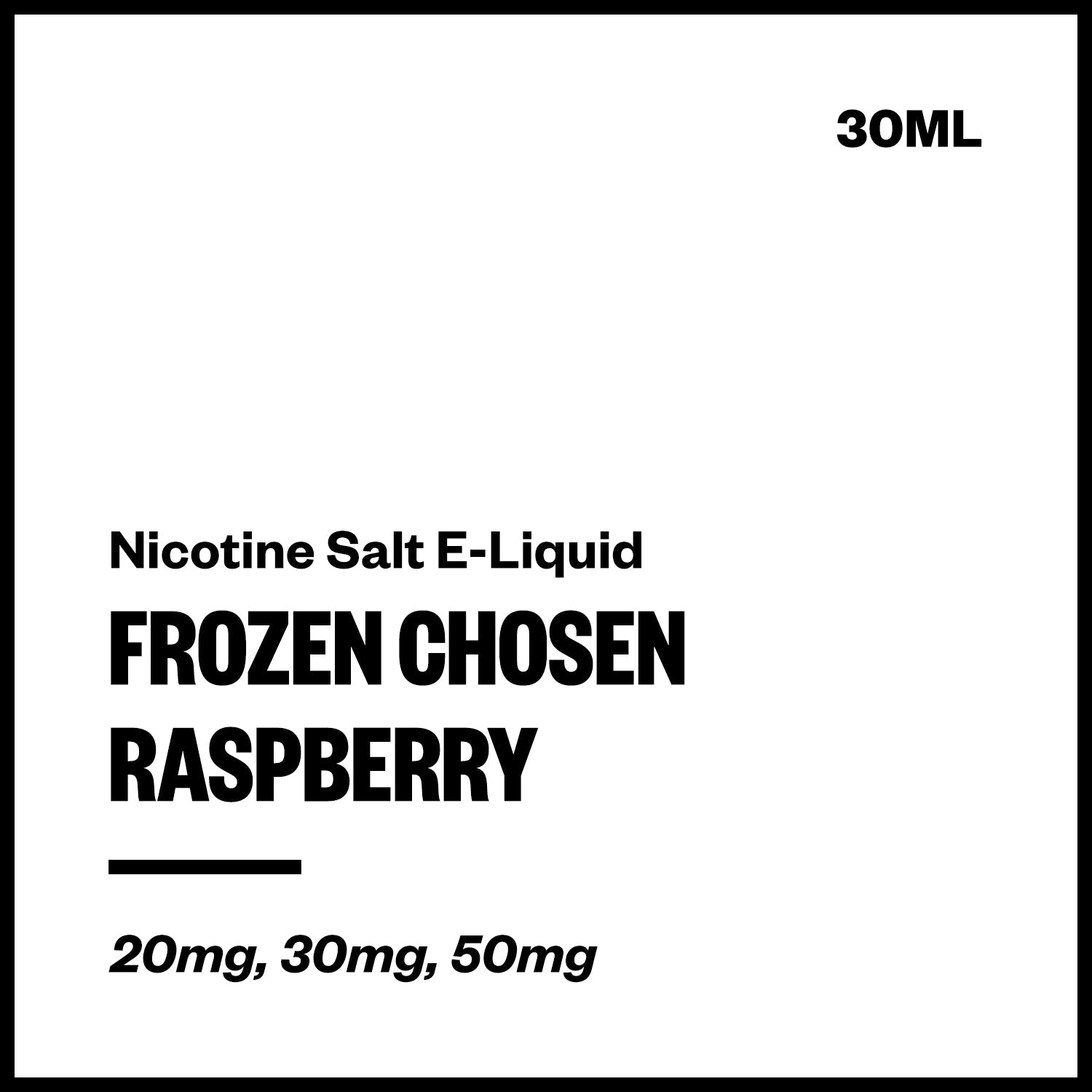Frozen Chosen Salts - Raspberry - 30ml | Vapourium NZ