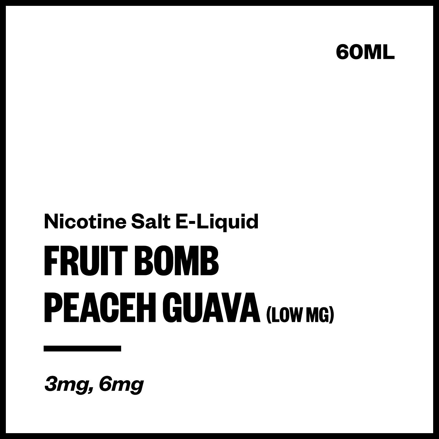 Fruit Bomb - Peach Guava (Low MG Nic Salt E-Liquid 60ml) | Vapourium NZ