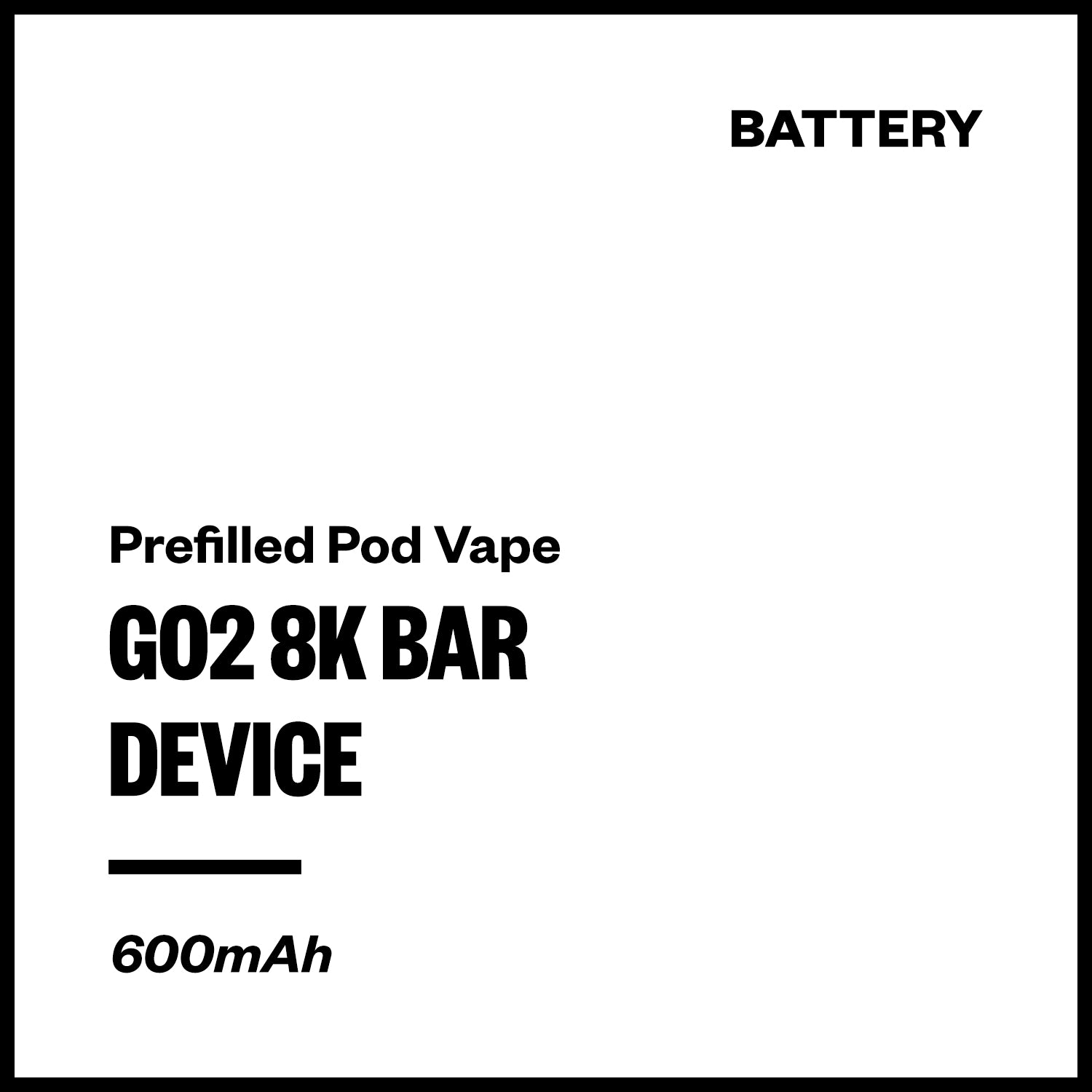 Go2 8K Bar - Device (Battery Only) | Vapourium Go2 8K Bar - Device (Battery Only) | Vapourium