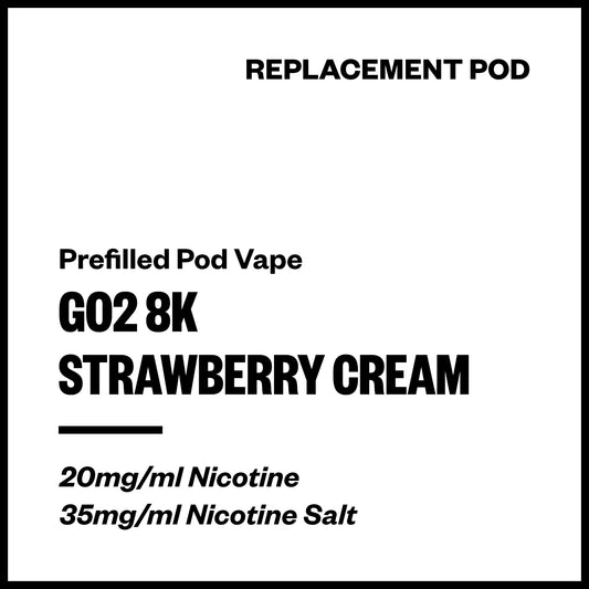 Go2 8K Strawberry Cream Replacement Pod – Vapourium NZ