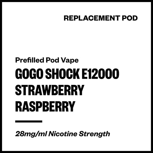 GoGo Shock E12000 - Strawberry Raspberry (Replacement Pod) | Vapourium NZ