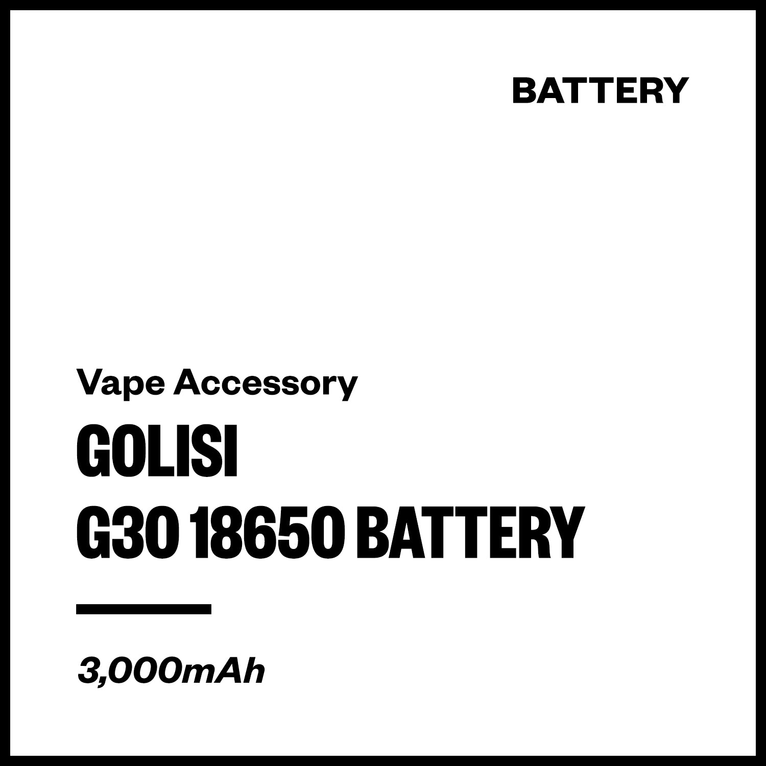 Golisi G30 18650 Battery (3,000mAh) | Vapourium