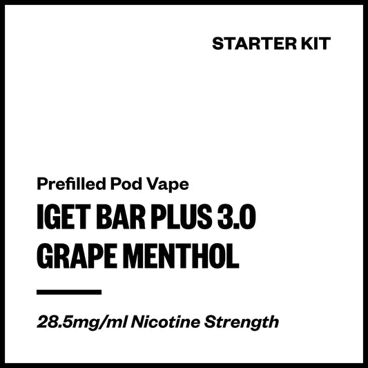 IGET Bar Plus 3.0 - Grape Menthol (Starter Kit) | Vapourium NZ