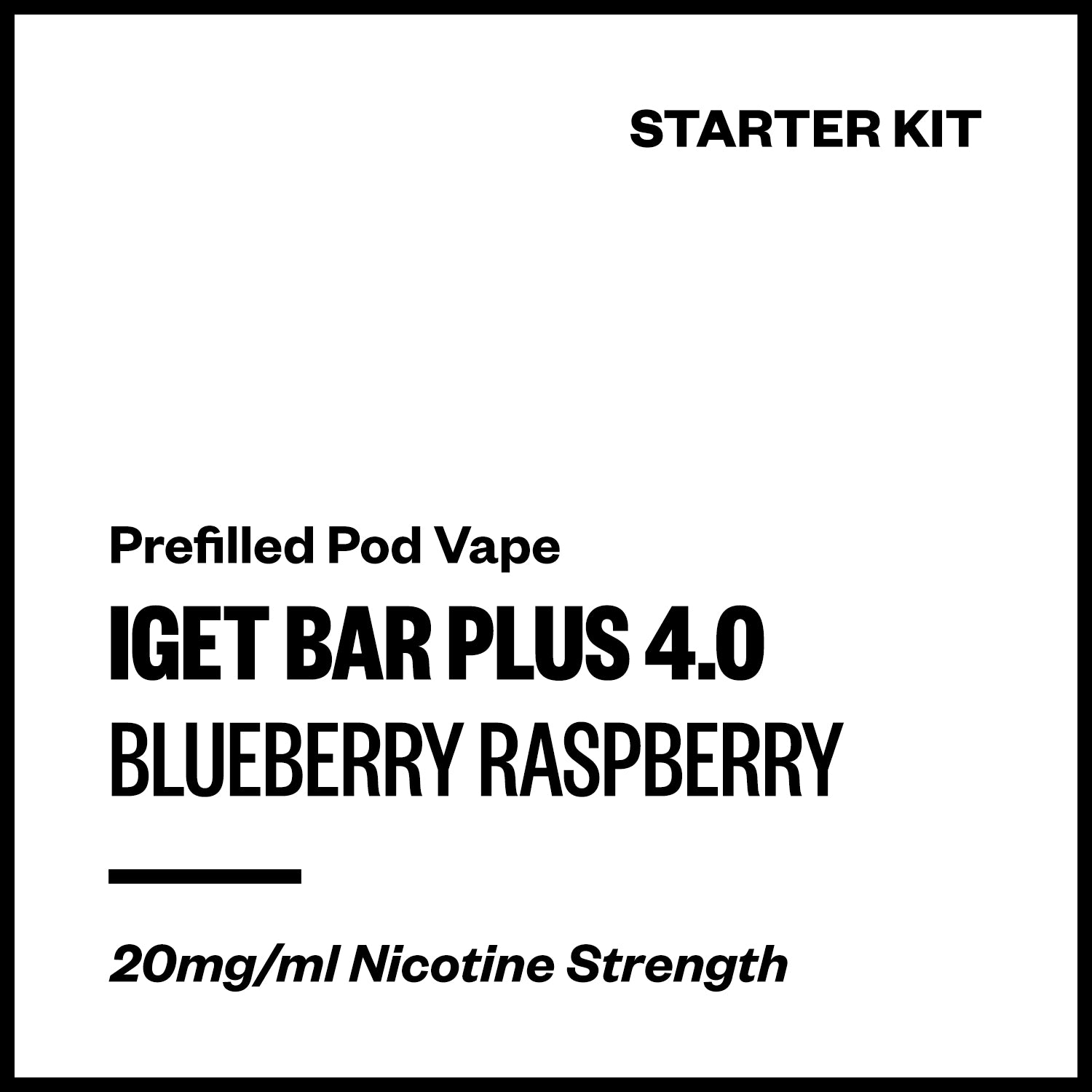 IGET Bar Plus 4.0 - Blueberry Raspberry (Starter Kit) | Vapourium