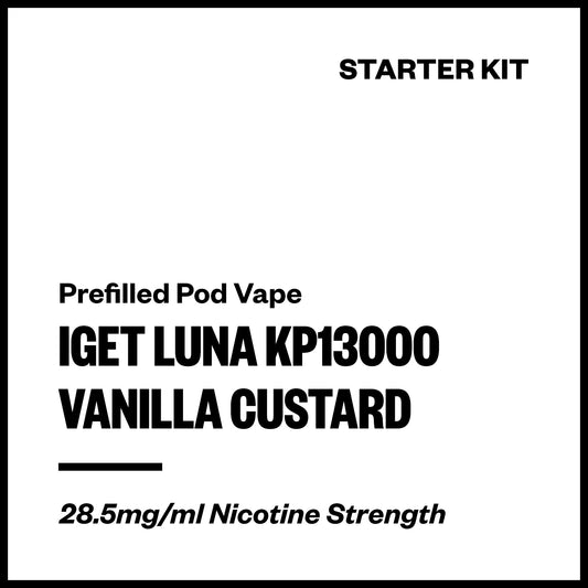 IGET Luna KP13000 - Vanilla Custard (Starter Kit) | Vapourium NZ