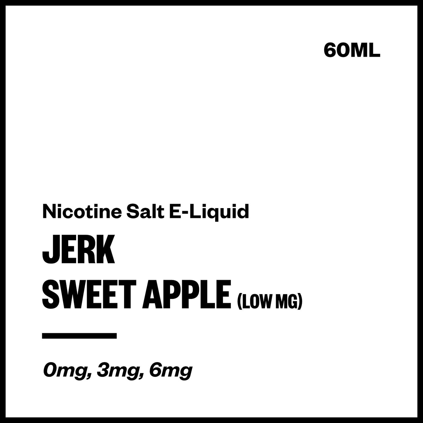 Jerk - Sweet Apple (Low MG Nic Salt E-Liquid 60ml) | Vapourium NZ