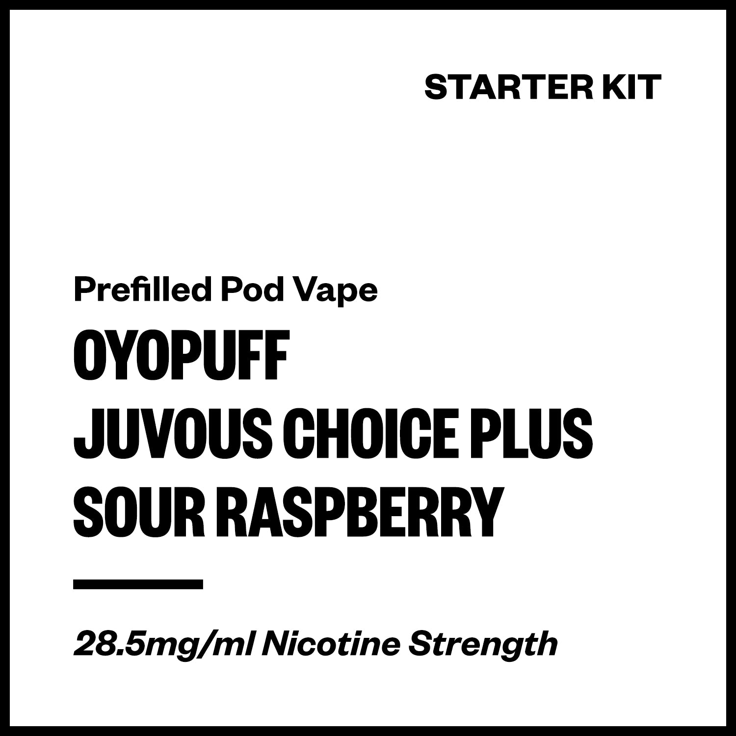 OYOPUFF Juvous Choice Plus - Sour Raspberry (Starter Kit) | Vapourium NZ