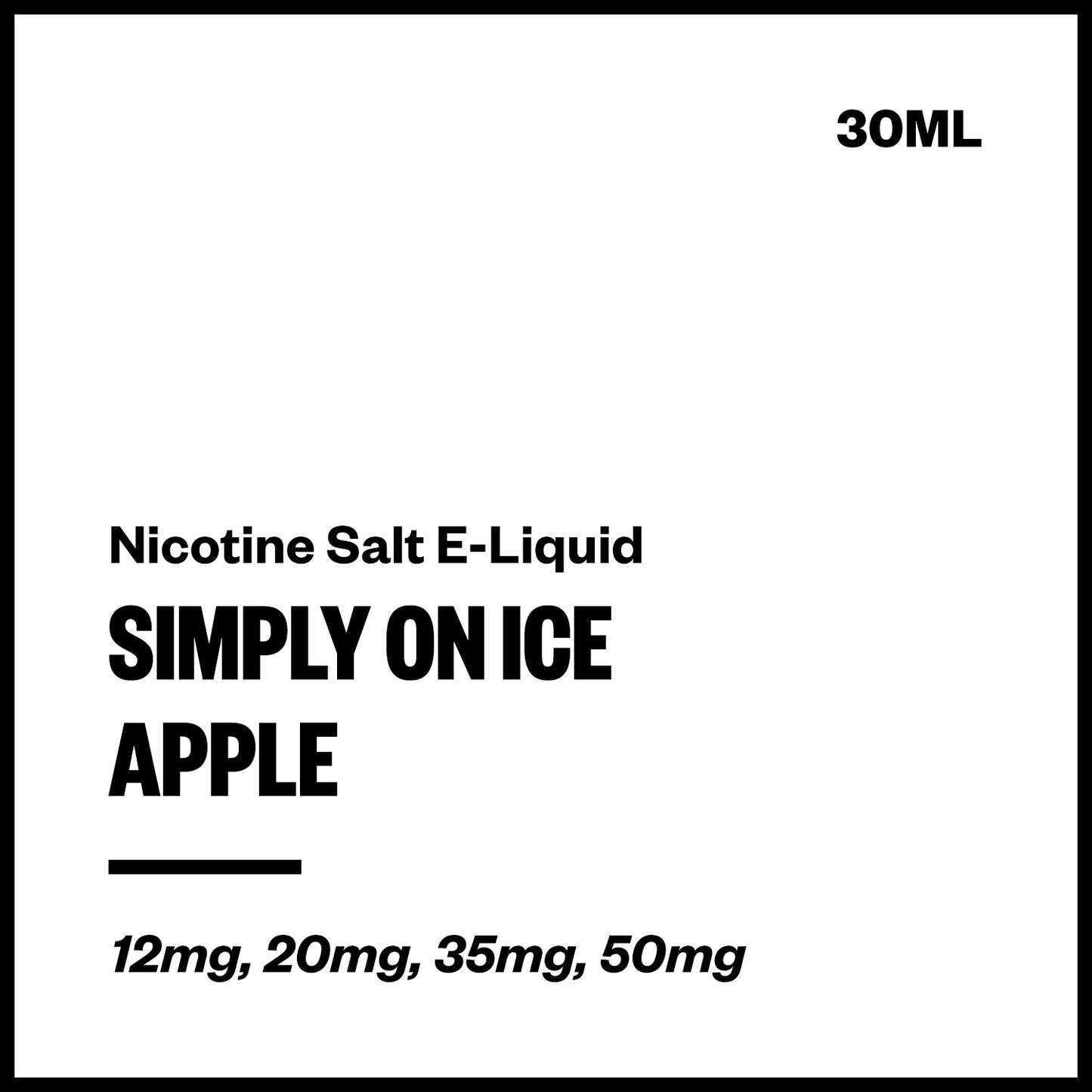 Simply On Ice - Apple (Nic Salt E-Liquid 30ml) | Vapourium NZ