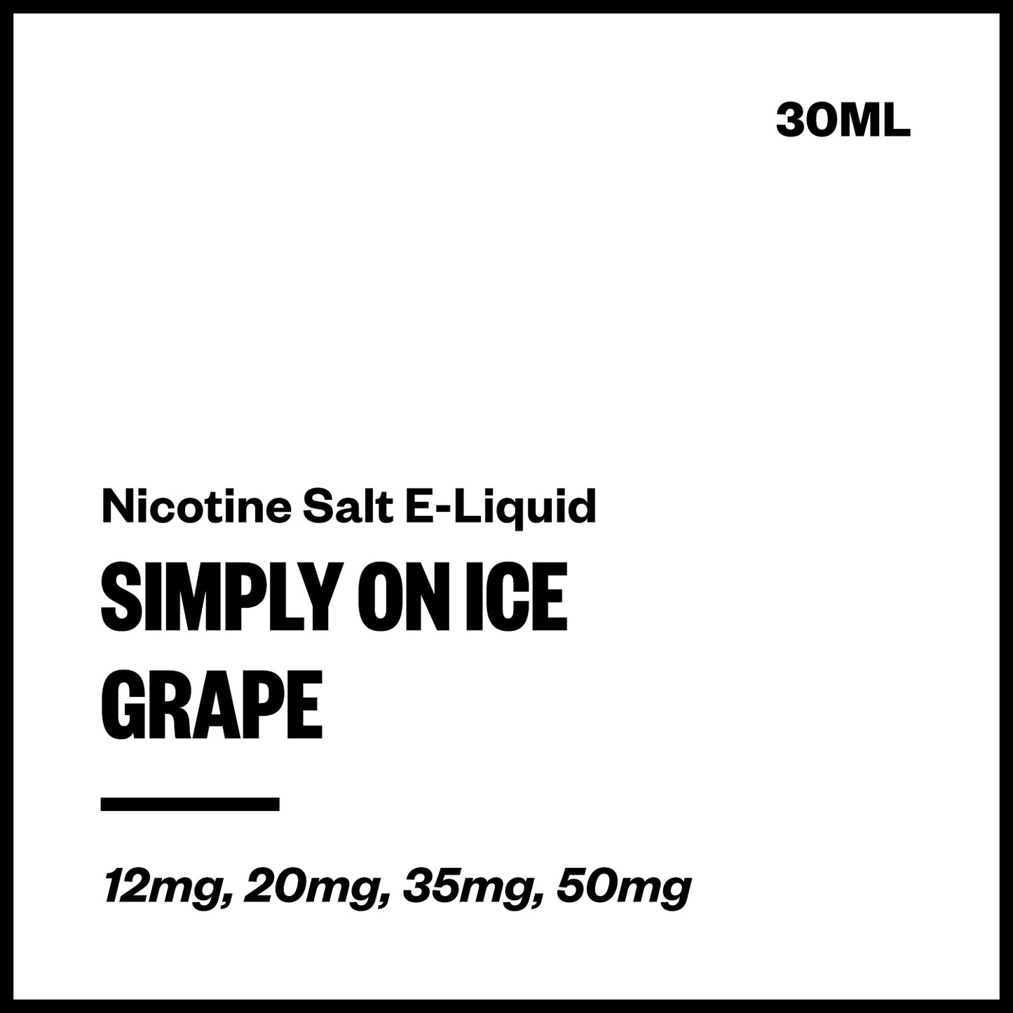 Simply On Ice - Grape (Nic Salt E-Liquid 30ml) | Vapourium NZ