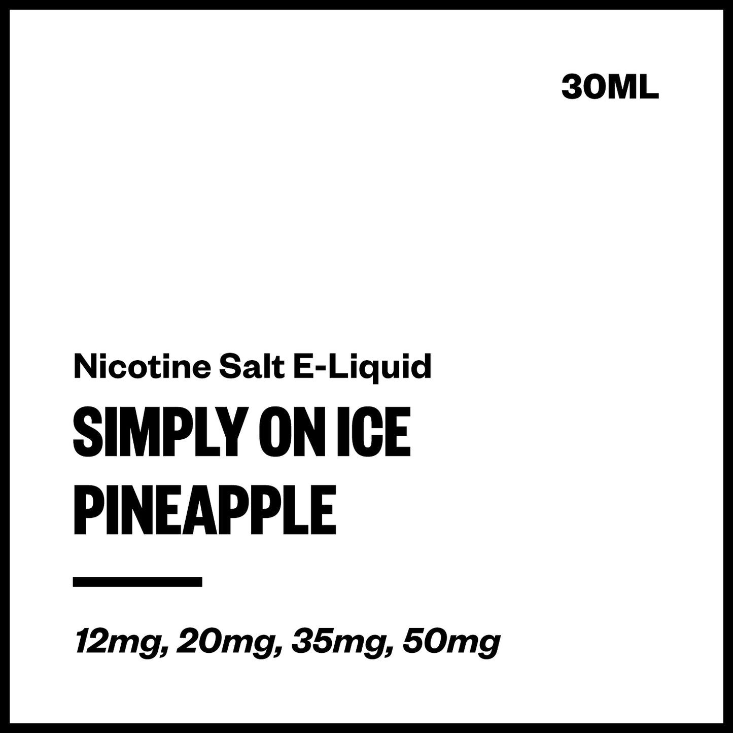 Simply On Ice - Pineapple (Nic Salt E-Liquid 30ml) | Vapourium NZ