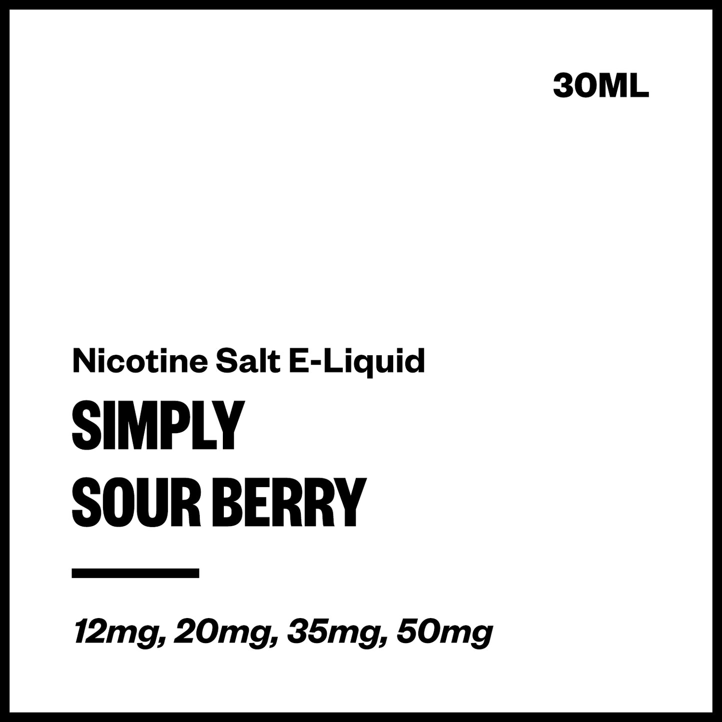 Simply - Sour Berry (Nic Salt E-Liquid 30ml) | Vapourium NZ