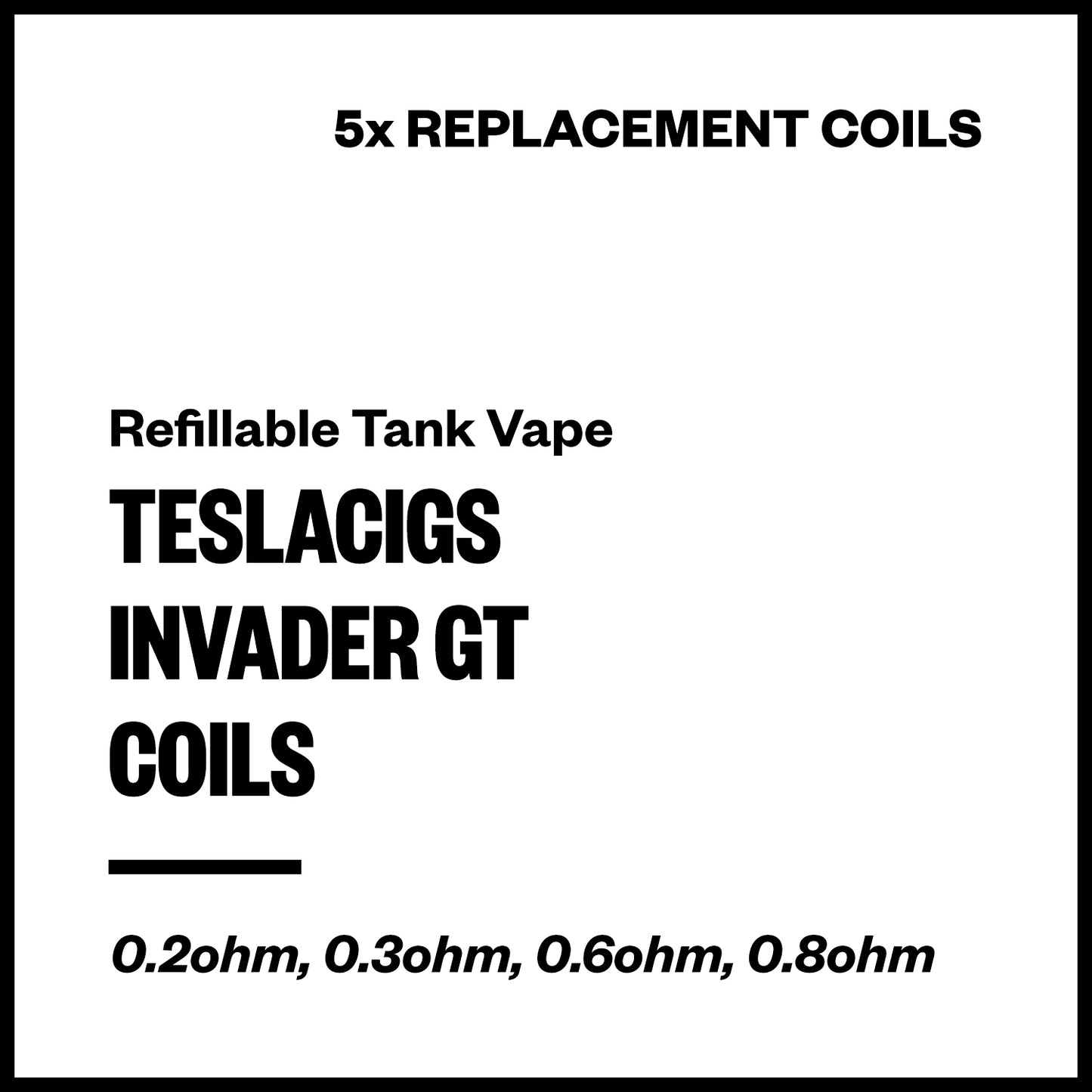 Teslacigs Invader GT Replacement Coils (5 Pack) | Vapourium NZ