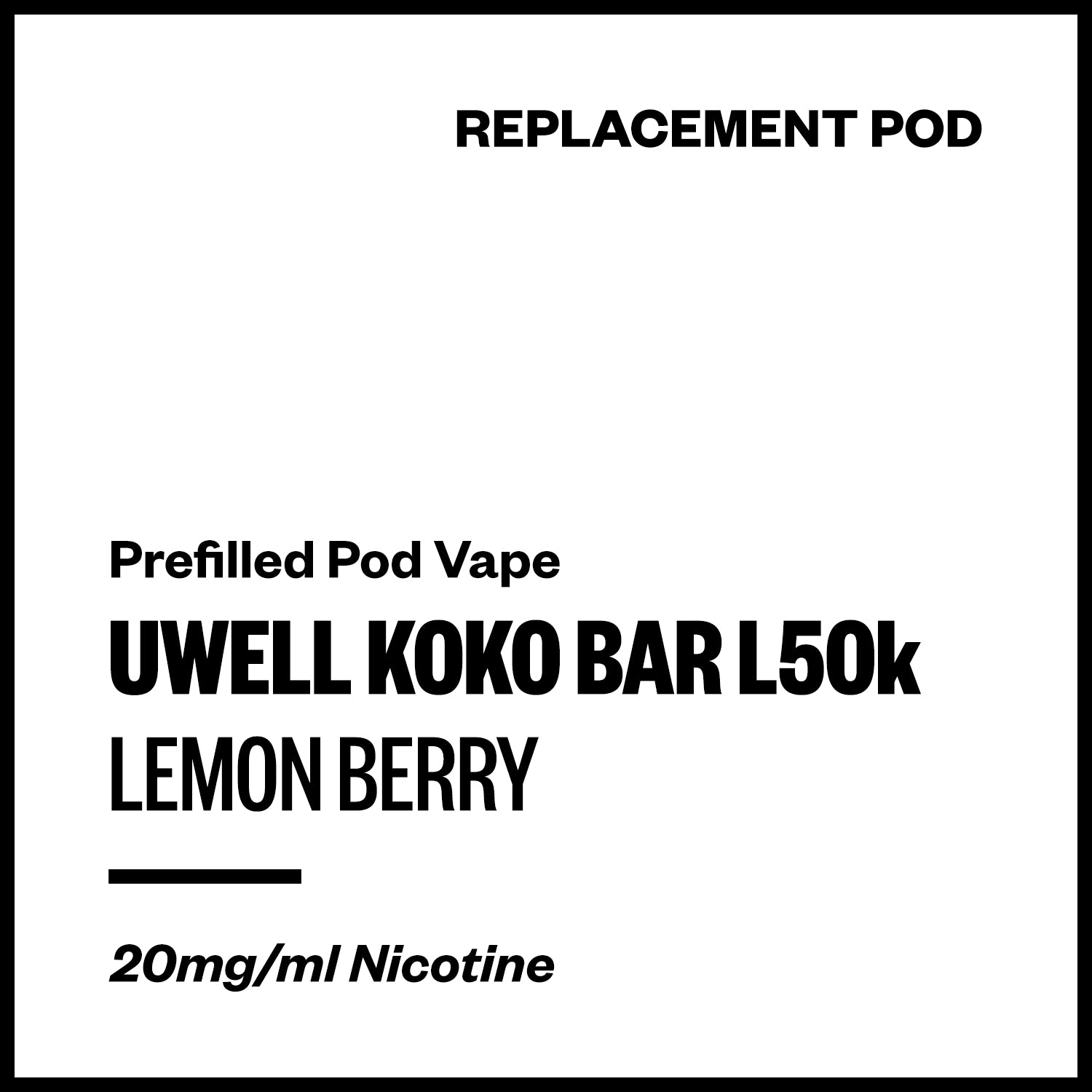 Uwell Koko Bar L50000 - Lemon Berry (Replacement Pod) | Vapourium