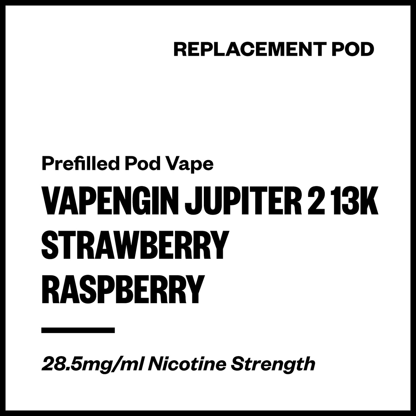 Vapengin Jupiter 2 - Strawberry Raspberry (13,000 Puffs Replacement Pod) | Vapourium NZ