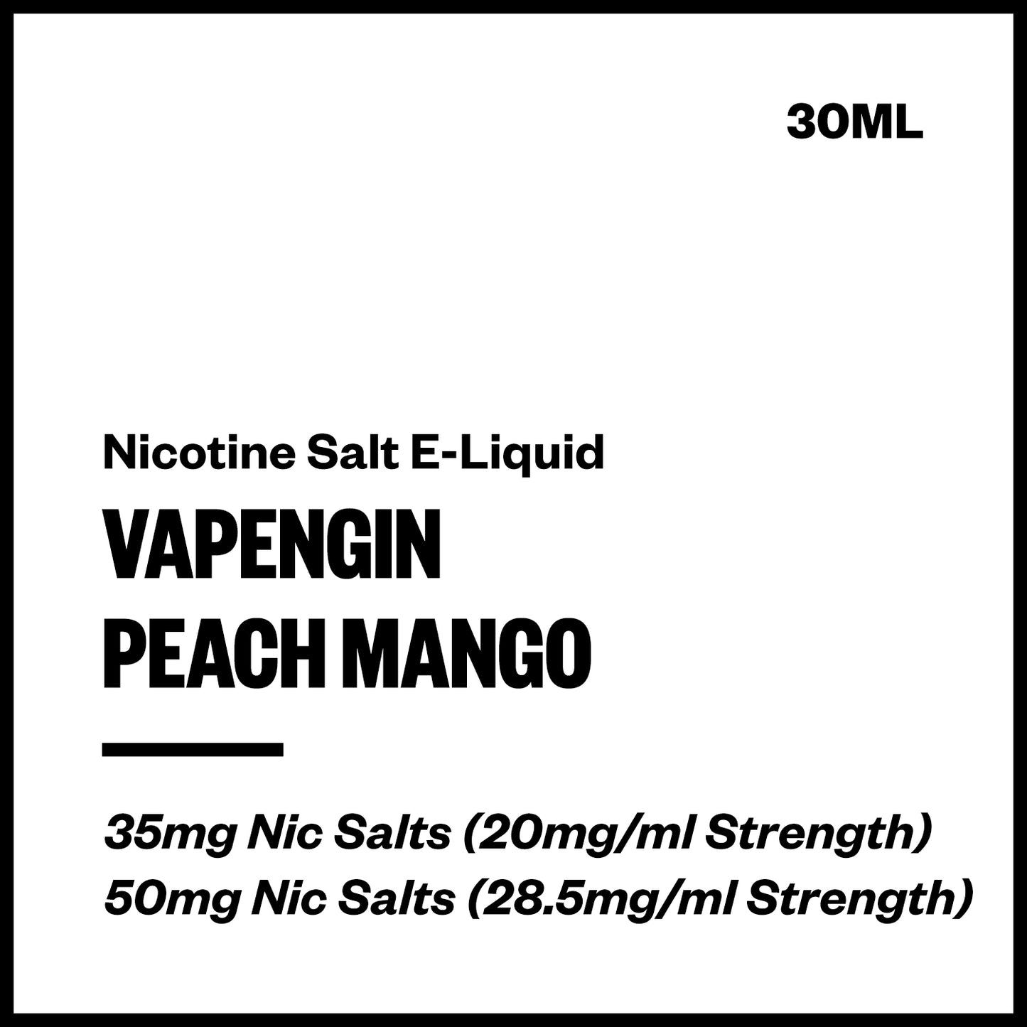 Vapengin Salts - Peach Mango (Nic Salt E-Liquid 30ml) | Vapourium NZ
