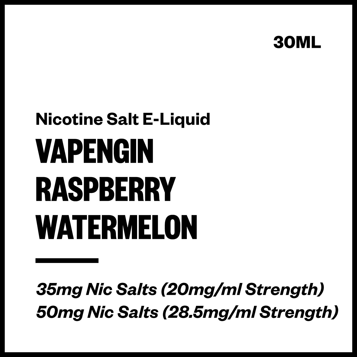 Vapengin - Raspberry Watermelon (Nic Salt E-Liquid 30ml) | Vapourium NZ