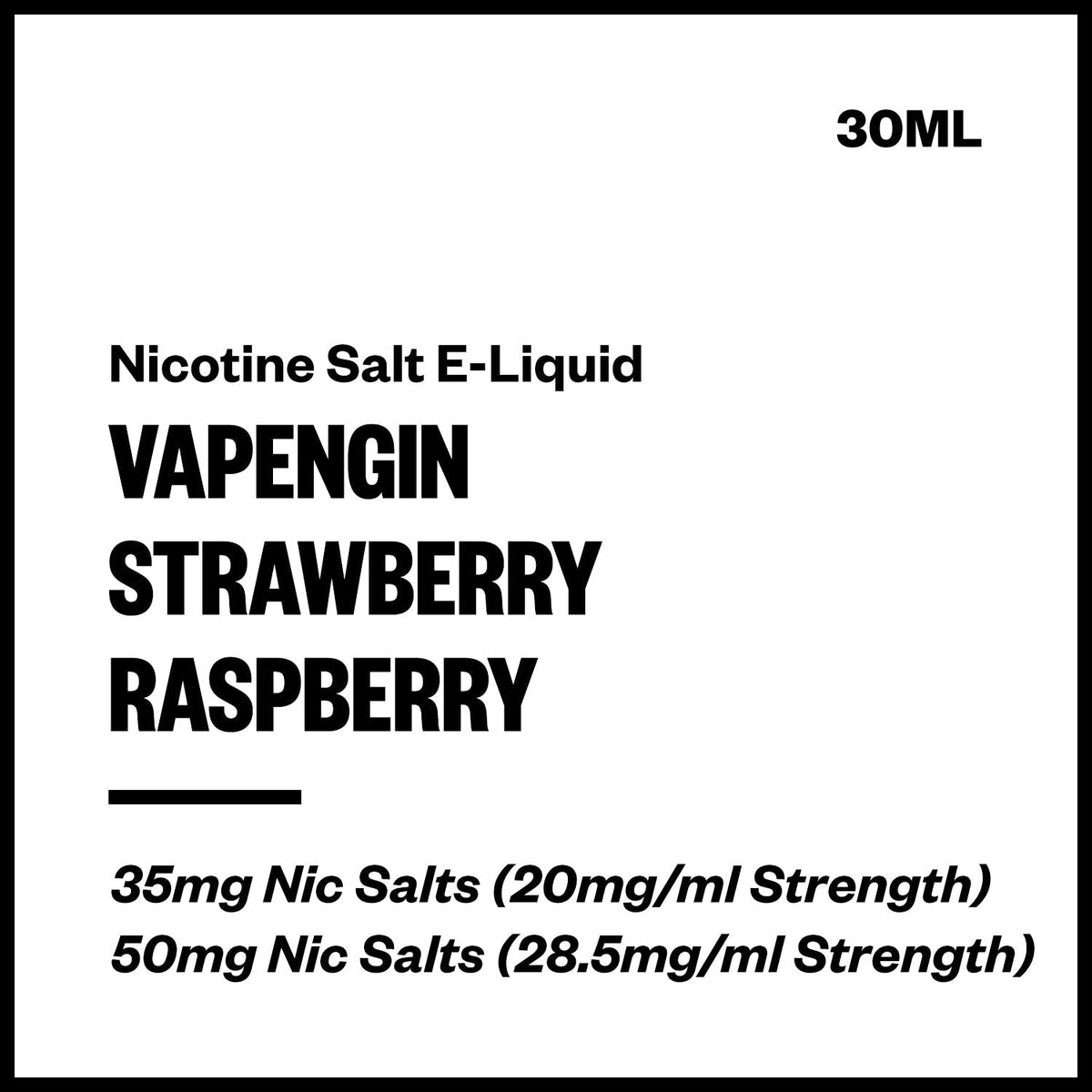 Vapengin Icy Nic Salt E-Liquid - Strawberry Raspberry