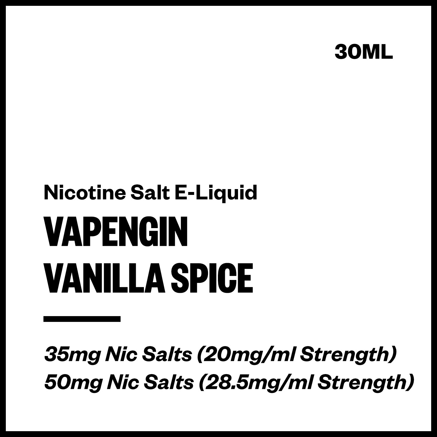 Vapengin - Vanilla Spice (Nic Salt E-Liquid 30ml) | Vapourium NZ