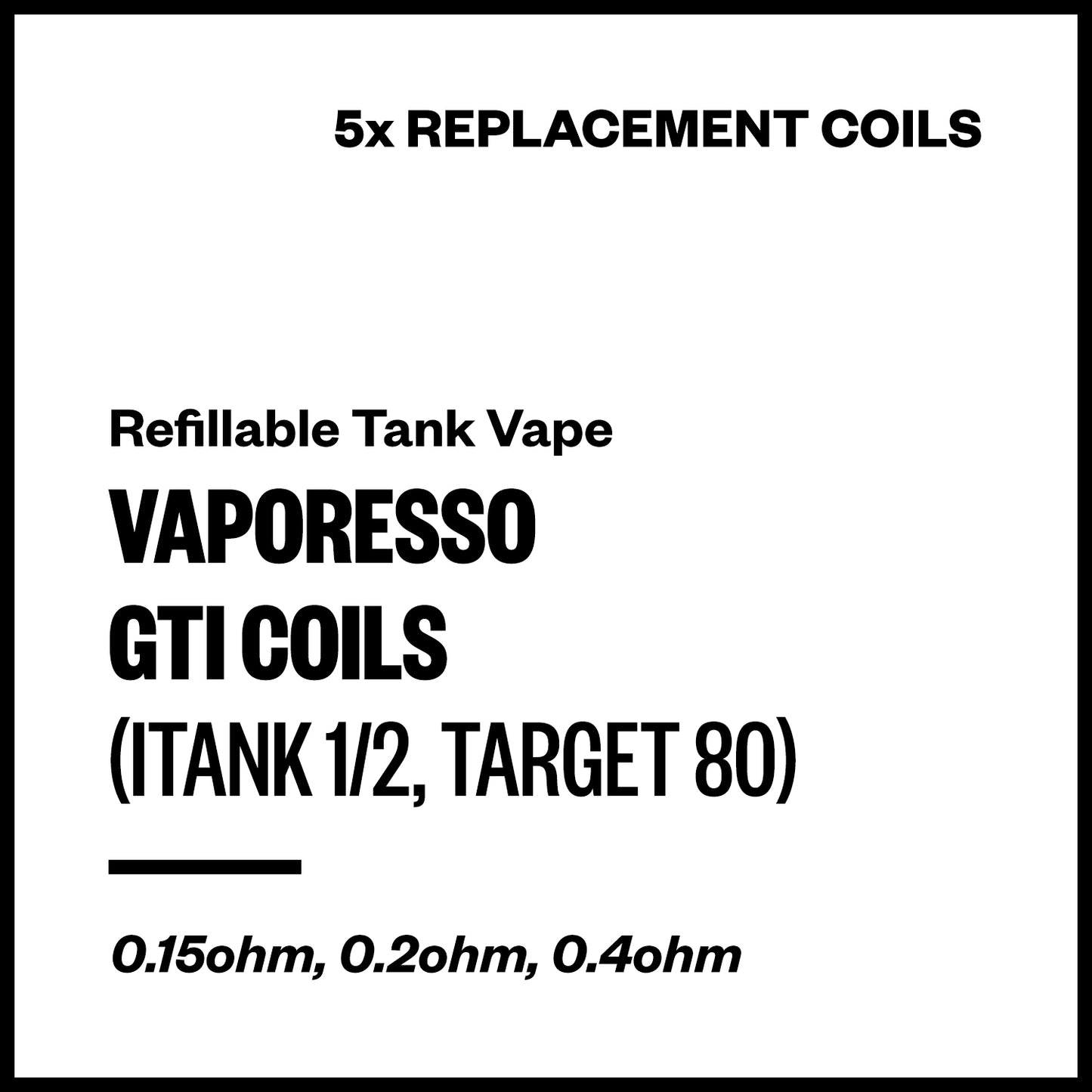 Vaporesso GTi Replacement Coils (5 Pack) | Vapourium NZ