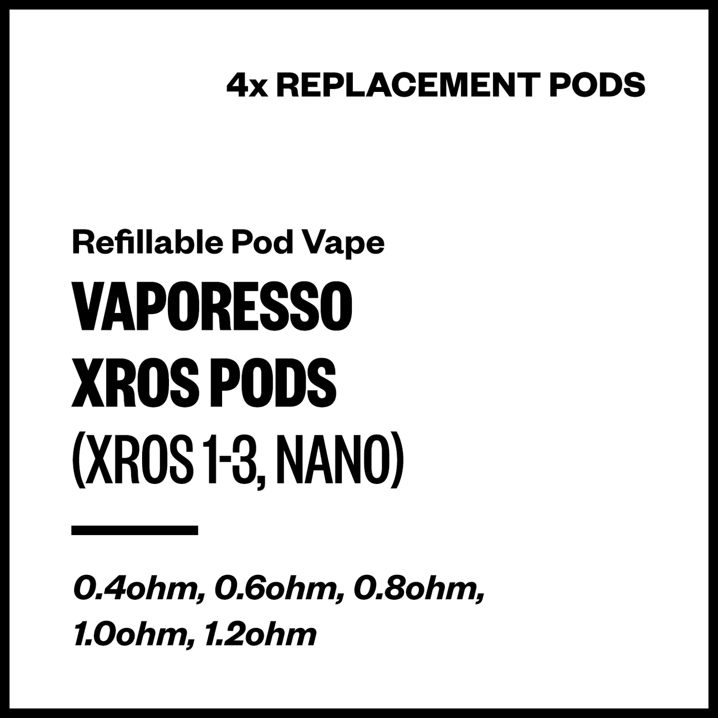 Vaporesso XROS Replacement Pods (4 Pack) | Vapourium NZ