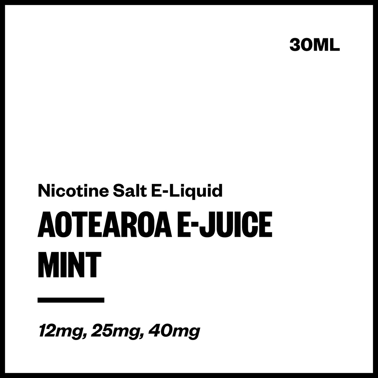 Aotearoa E-Juice - Mint (Nic Salt E-Liquid) - Vapourium NZ