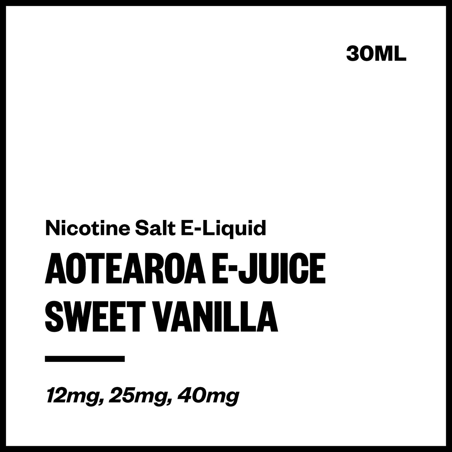 Aotearoa E-Juice - Sweet Vanilla (Nic Salt E-Liquid) - Vapourium NZ