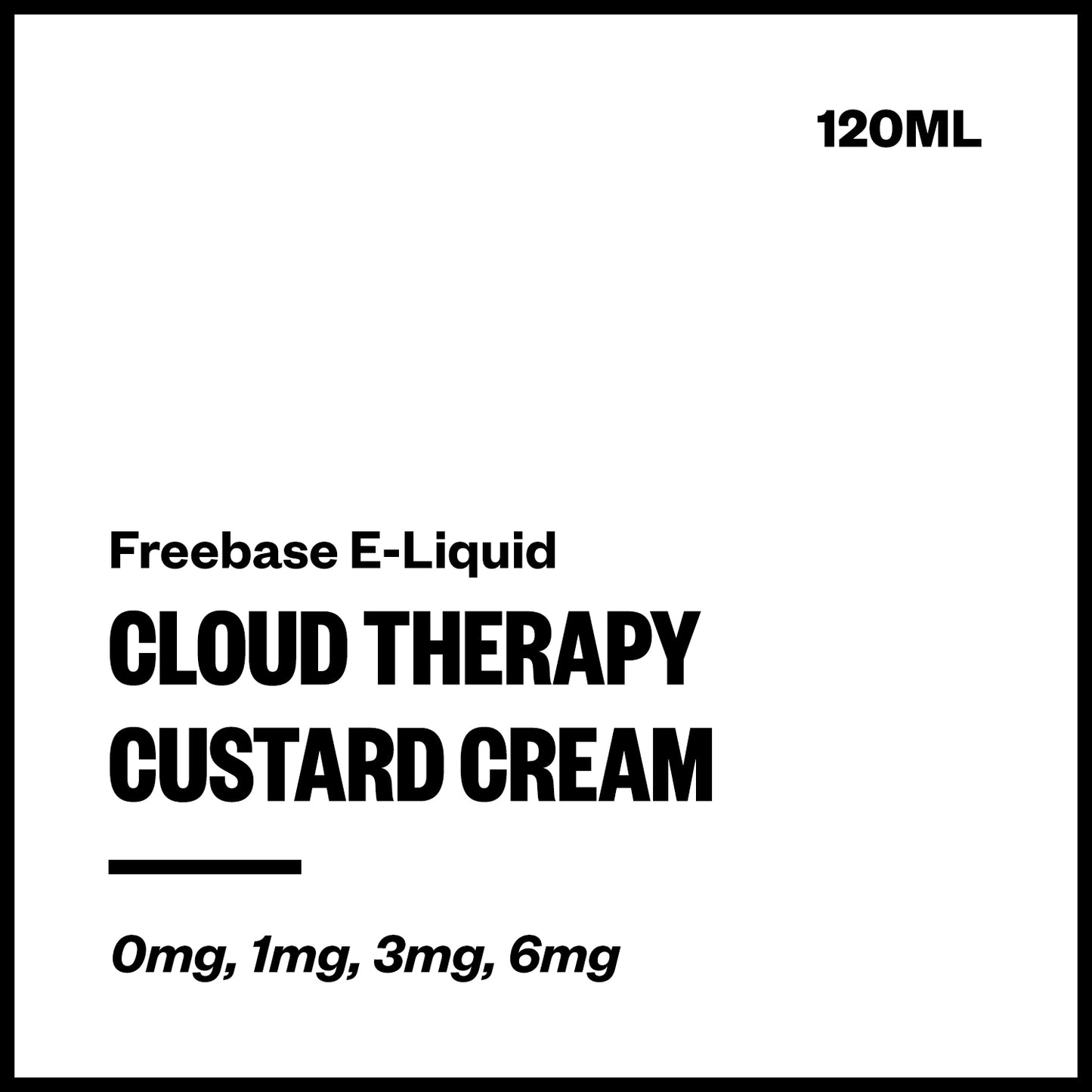 Cloud Therapy - Custard Cream (Freebase E-Liquid 120ml) - Vapourium NZ