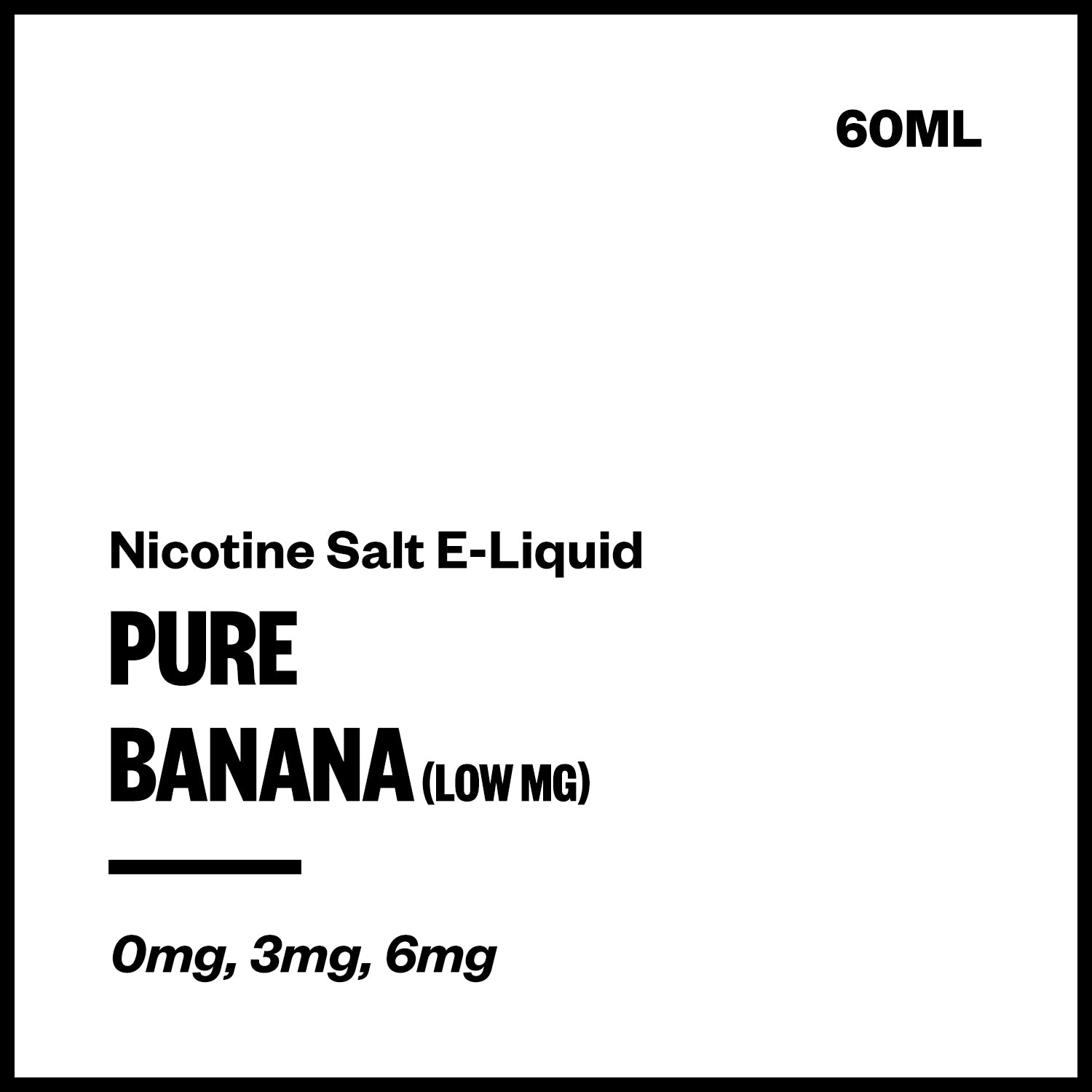 Pure - Banana (Low MG Nic Salt E-Liquid 60ml) - Vapourium NZ
