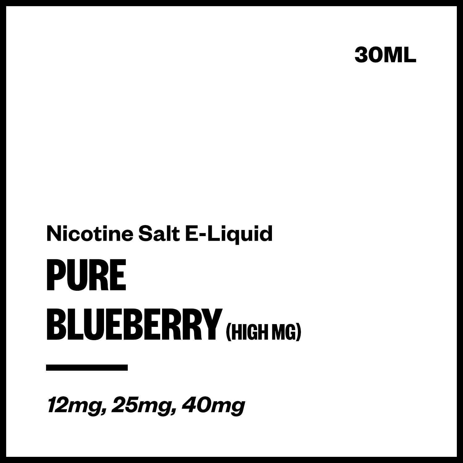 Pure - Blueberry (High MG Nic Salt E-Liquid 30ml) - Vapourium NZ