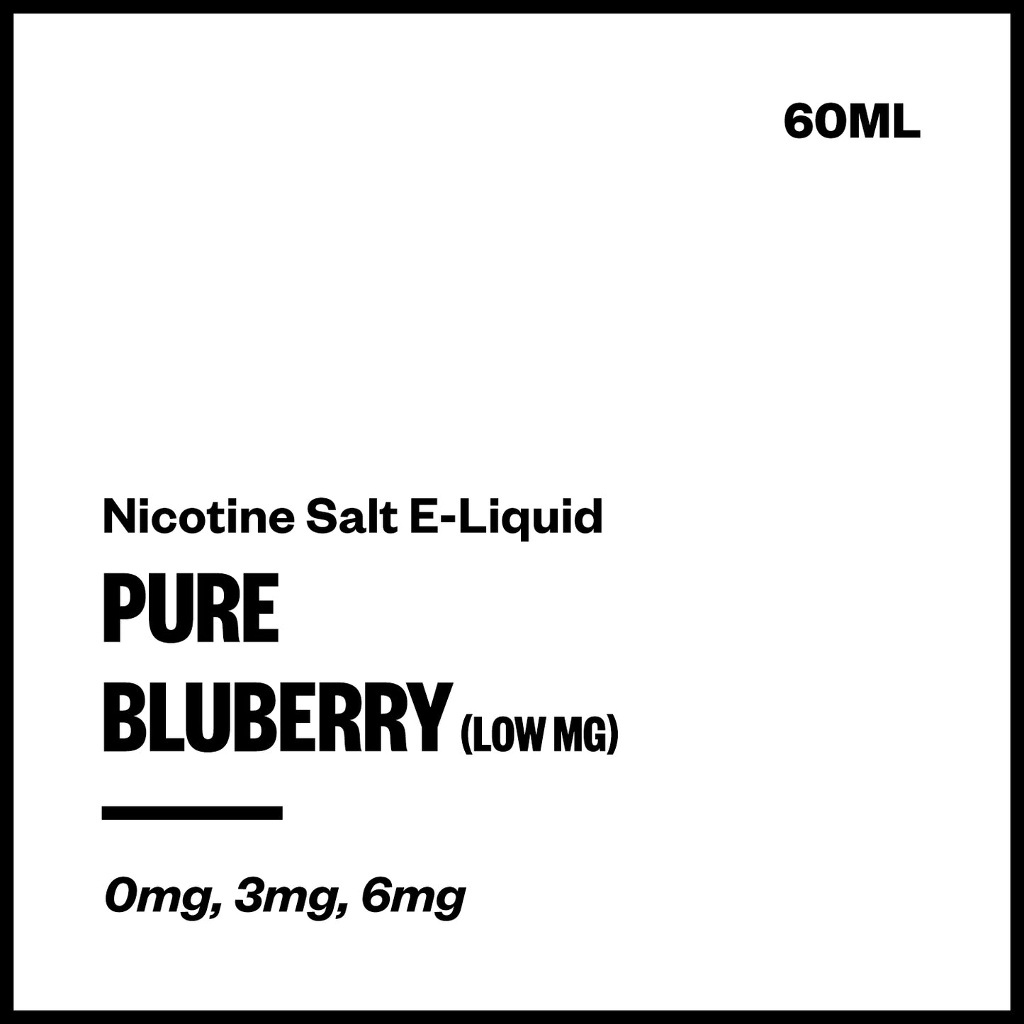 Pure - Blueberry (Low MG Nic Salt E-Liquid 60ml) - Vapourium NZ