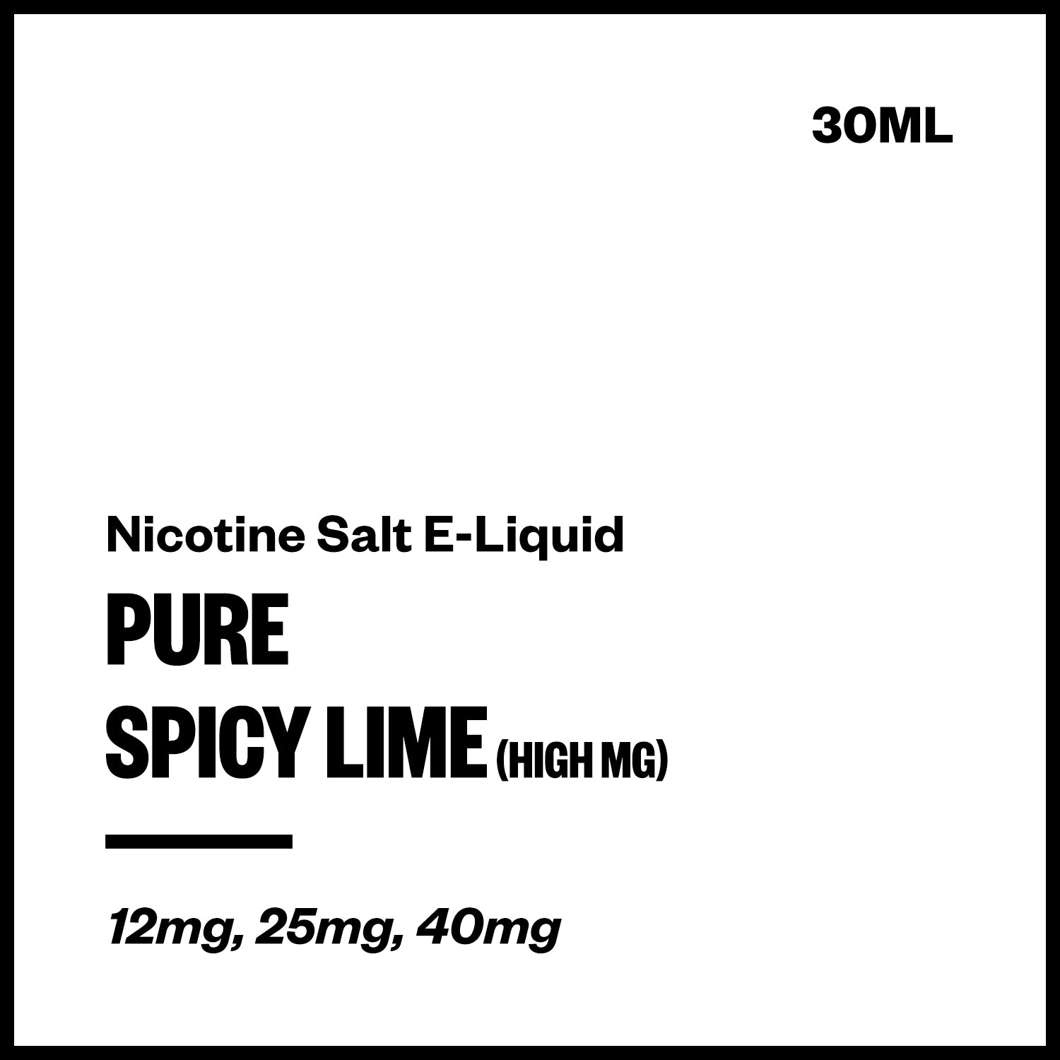 Pure - Spicy Lime (High MG Nic Salt E-Liquid 30ml) - Vapourium NZ