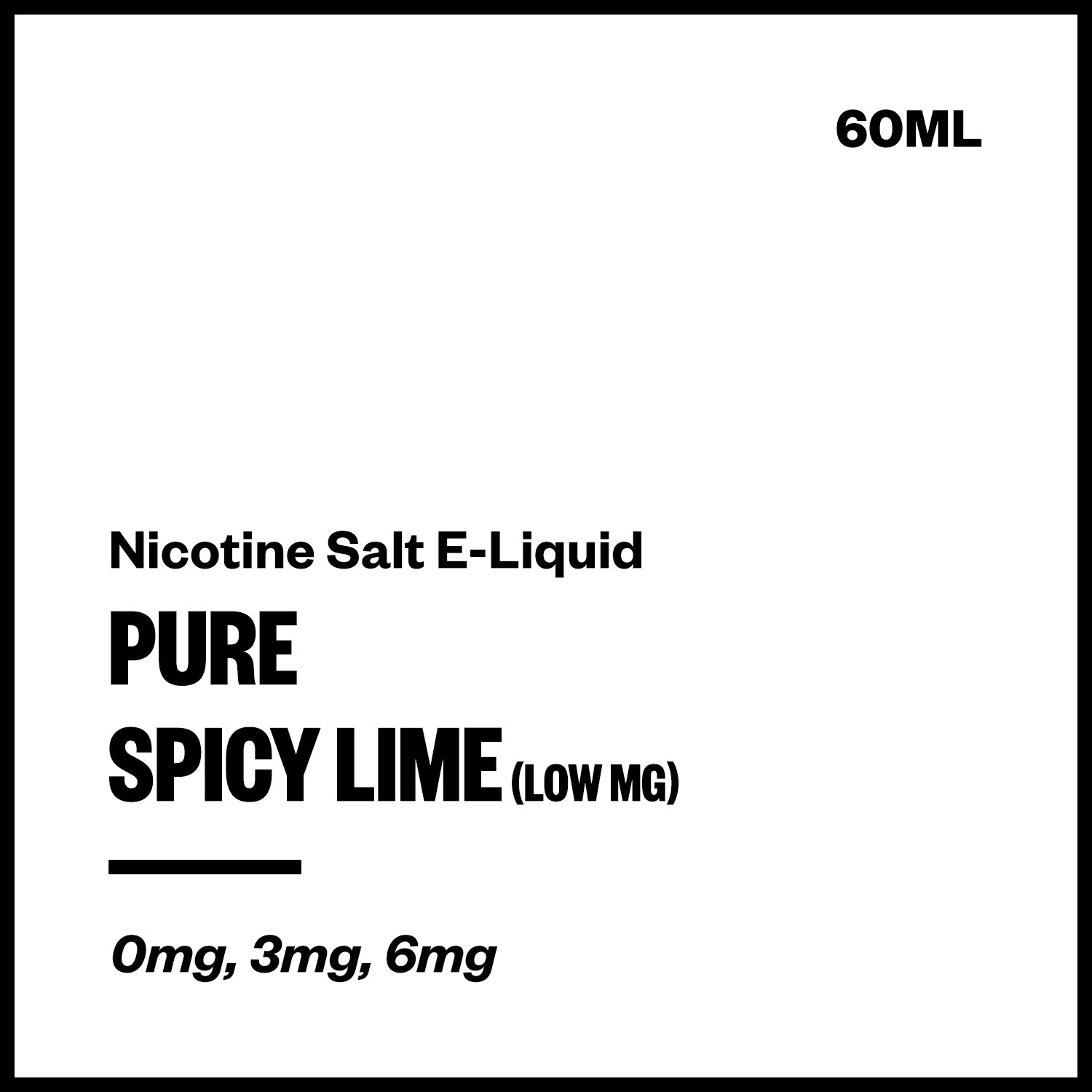 Pure - Spicy Lime (Low MG Nic Salt E-Liquid 60ml) - Vapourium NZ