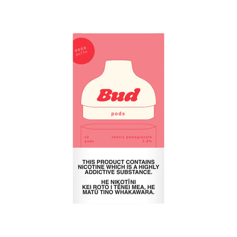 Bud Prefilled Replacement Pods - Cherry Pomegranate - Vapourium, First brick & mortar vape shop NZ, Vape NZ, Disposable Vapes NZ, Vape Juice, Eliquid, Nic Salts, Freebase, Vapourium, Christchurch, Dunedin, Timaru NZ