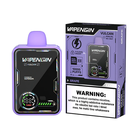 Vapengin Vulcan Disposable Vape - 10K Puff - Grape - Vapourium Vape Shop NZ, Vape NZ, Disposable Vapes NZ, ZipPay/Afterpay Vape NZ, Vape Juice, Eliquid, Nic Salts, Freebase, Vaporium, Vapourium, Christchurch, Dunedin, Timaru.