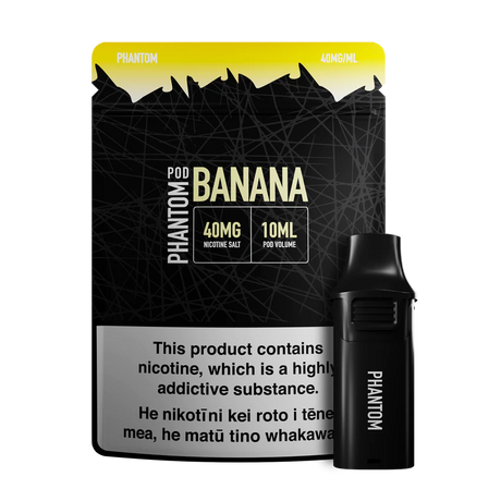 Phantom Pre-filled Replacement Pod - Banana - Vapourium, First brick & mortar vape shop NZ, Vape NZ, Disposable Vapes NZ, Vape Juice, Eliquid, Nic Salts, Freebase, Vaporium, Christchurch, Dunedin, Timaru NZ