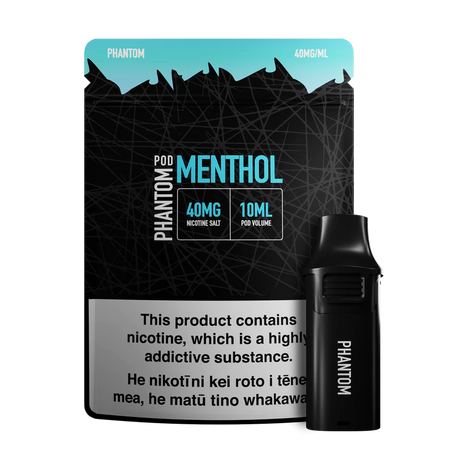 Phantom Pre-filled Replacement Pod - Menthol - Vapourium, First brick & mortar vape shop NZ, Vape NZ, Disposable Vapes NZ, Vape Juice, Eliquid, Nic Salts, Freebase, Vaporium, Christchurch, Dunedin, Timaru NZ