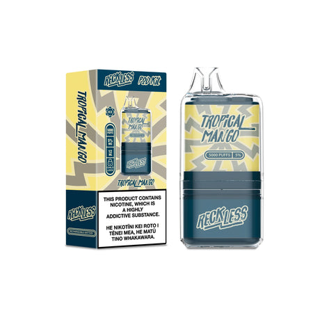 Reckless Prefilled Pod Starter Kit - Tropical Mango - Vapourium, First brick & mortar vape shop NZ, Vape NZ, Disposable Vapes NZ, Vape Juice, Eliquid, Nic Salts, Freebase, Vapourium, Christchurch, Dunedin, Timaru NZ