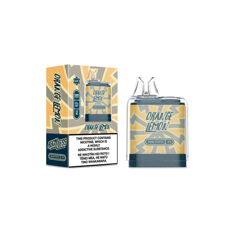 Reckless Prefilled Replacement Pod - Orange Lemon - Vapourium, First brick & mortar vape shop NZ, Vape NZ, Disposable Vapes NZ, Vape Juice, Eliquid, Nic Salts, Freebase, Vapourium, Christchurch, Dunedin, Timaru NZ