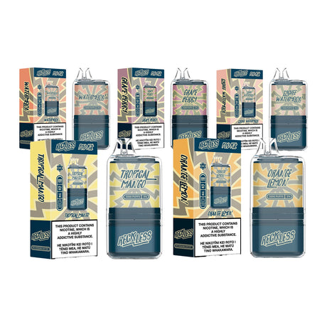 Reckless Prefilled Pod Starter Kit - Orange Lemon - Vapourium, First brick & mortar vape shop NZ, Vape NZ, Disposable Vapes NZ, Vape Juice, Eliquid, Nic Salts, Freebase, Vapourium, Christchurch, Dunedin, Timaru NZ