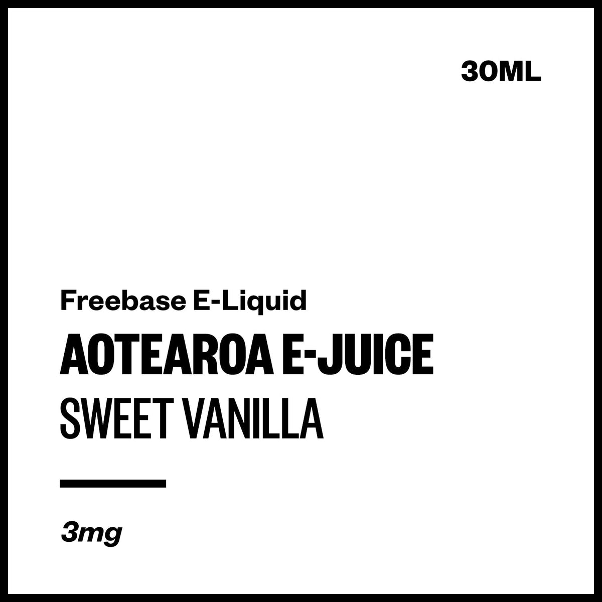 Aotearoa E-Juice Freebase E-Liquid - Sweet Vanilla