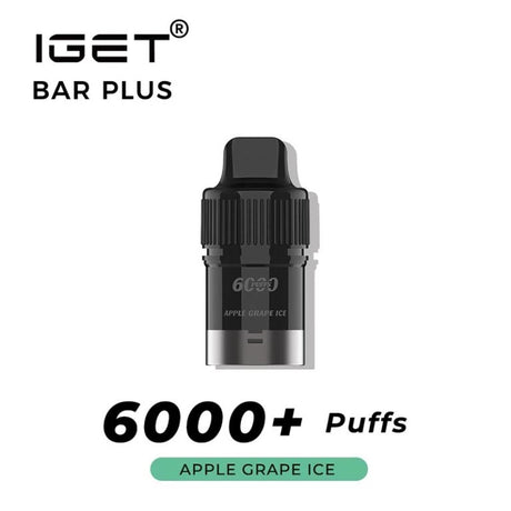 IGET Bar Plus - Pre-filled Replacement Pod - Apple Grape - Vapourium Vape Shop NZ, Vape NZ, Disposable Vapes NZ, ZipPay/Afterpay Vape NZ, Vape Juice, Eliquid, Nic Salts, Freebase, Vaporium, Vapourium, Christchurch, Dunedin, Timaru.