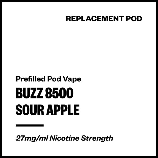 Buzz 8500 Replacement Pods - Sour Apple | Vapourium NZ