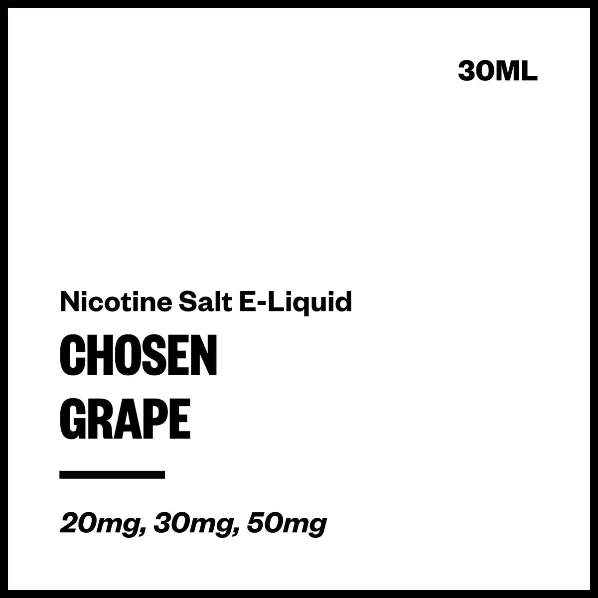 Chosen Nic Salt E-Liquid - Grape