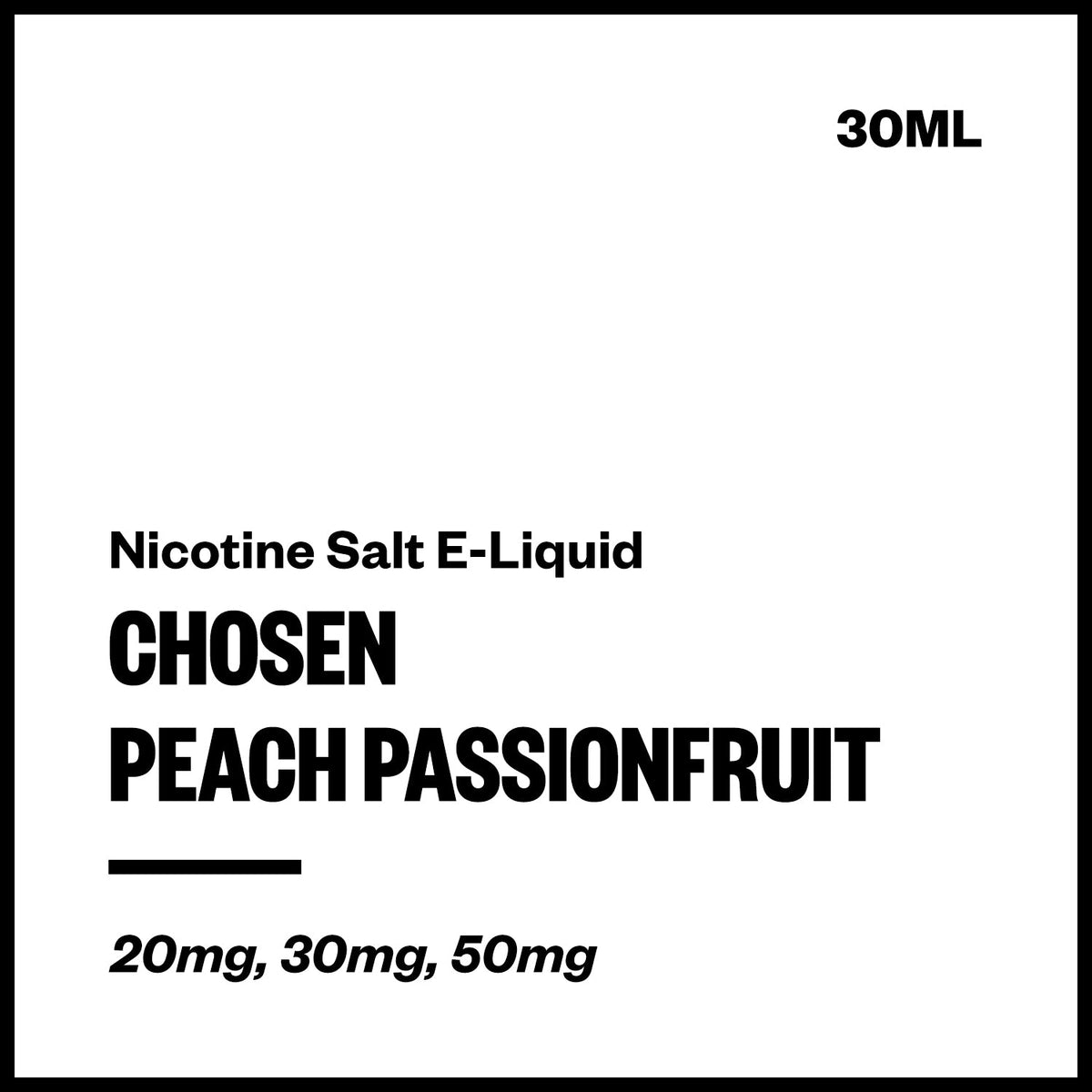 Chosen Nic Salt E-Liquid - Peach Passionfruit