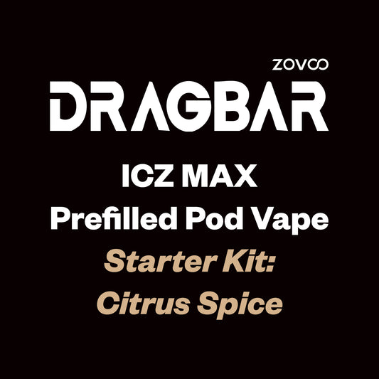 ZOVOO Dragbar ICZ MAX Prefilled Pod Kit - Citrus Spice - Vapourium Vape Shop NZ, Vape NZ, Disposable Vapes NZ, ZipPay/Afterpay Vape NZ, Vape Juice, Eliquid, Nic Salts, Freebase, Vaporium, Vapourium, Christchurch, Dunedin, Timaru.