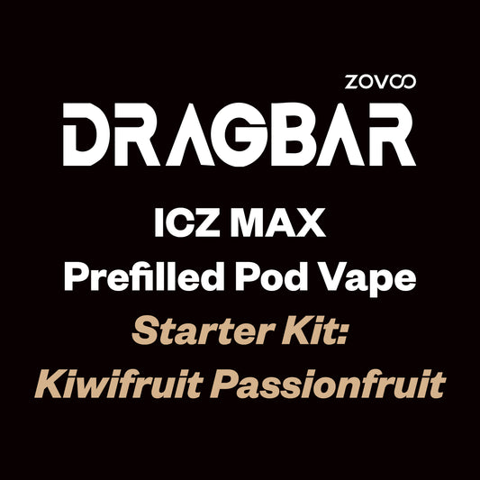 ZOVOO Dragbar ICZ MAX Prefilled Pod Kit - Kiwifruit Passionfruit - Vapourium Vape Shop NZ, Vape NZ, Disposable Vapes NZ, ZipPay/Afterpay Vape NZ, Vape Juice, Eliquid, Nic Salts, Freebase, Vaporium, Vapourium, Christchurch, Dunedin, Timaru.